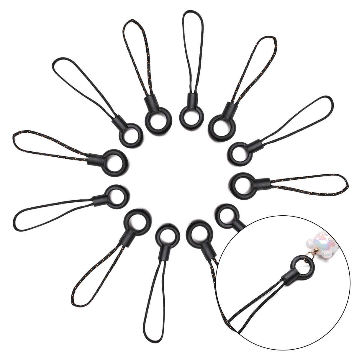 Phone Accessories Hanger - 2 ชิ้น 6/7 เซนติเมตรเชือกเส้นเล็กสายพวงกุญแจตะขอโทรศัพท์มือถือ Charms อะคริลิคแหวนจี้กระเป๋าเป้สะพายหลัง