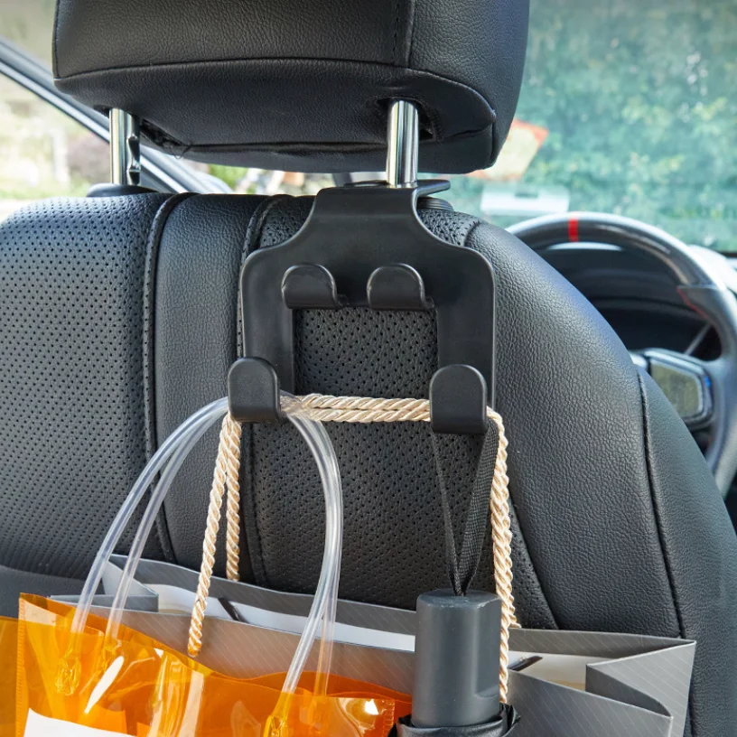 Phone Accessories Hanger - ตะขอแขวนหลังเบาะรถยนต์อเนกประสงค์ 1/2 ชิ้น หัวคู่ สำหรับแขวนโทรศัพท์ แขวนกระเป๋า
