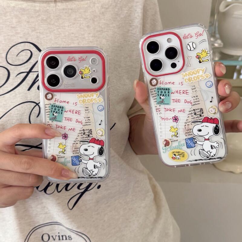 Phone Accessories From China - เคสโทรศัพท์ Snoopy ลายกราฟฟิตี้น่ารัก ธีมกาแฟ เหมาะสำหรับตกแต่งโทรศัพท์น่ารักบนโทรศัพท์ Apple