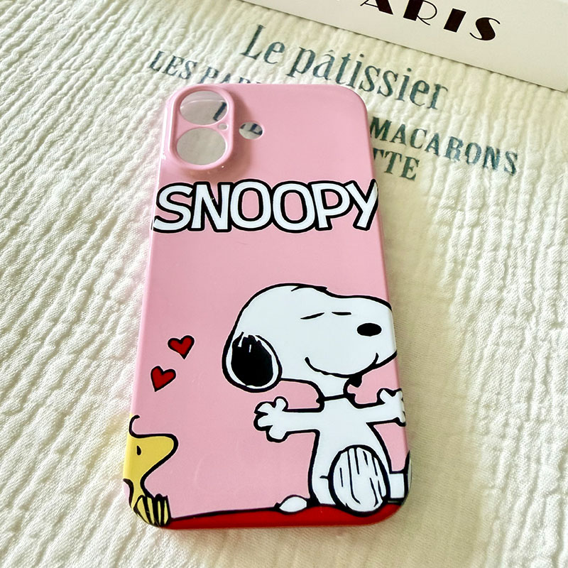 Phone Accessories From China - เคสโทรศัพท์ Snoopy ลายการ์ตูนน่ารักสีชมพูธีมความรัก เหมาะสำหรับโทรศัพท์ Apple ตกแต่งโทรศัพท์ลายการ์ตูนสำหรับสาวๆ