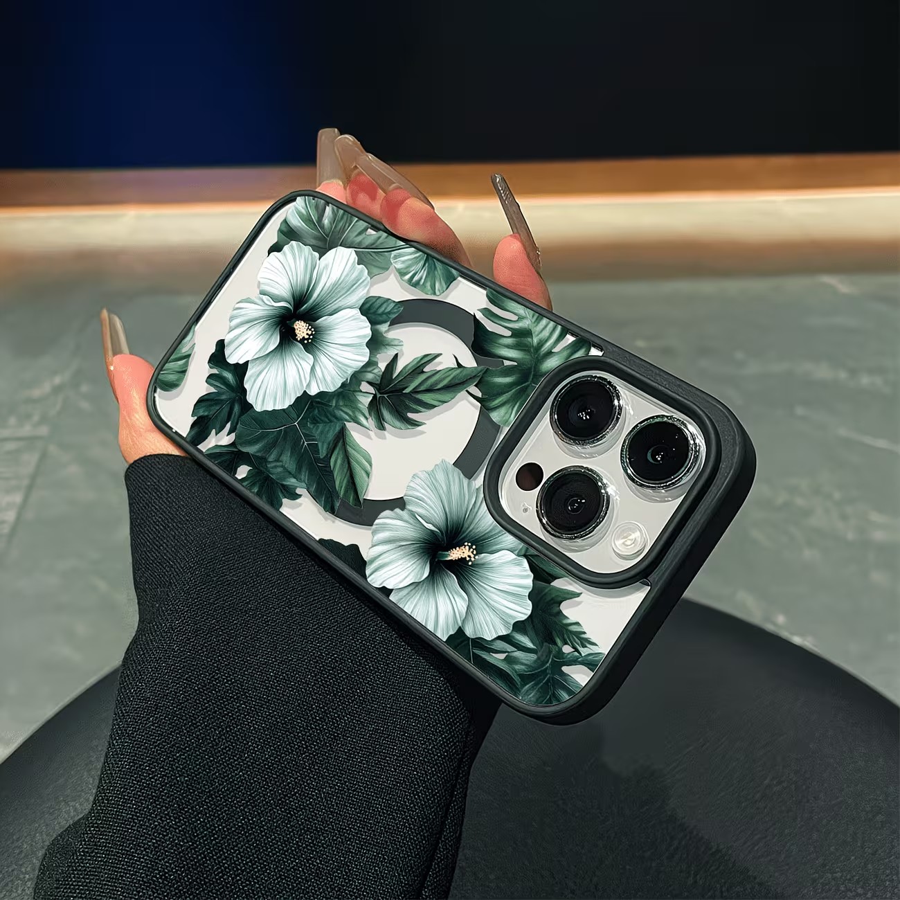 เคสโทรศัพท์ลายดอกไม้สีเขียวสำห - Magnetic Phone Case บทวิจารณ์และราคา